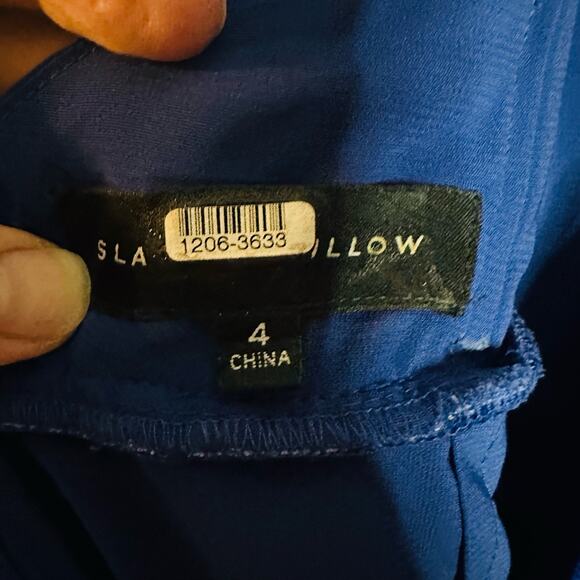 SLATE & WILLOW Cobalt Blue Lace Sleeveless Partially Lined Midi Dress Size 4 - Picture 12 of 12